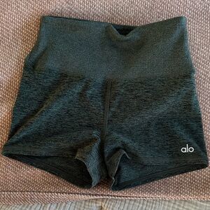 ALO Yoga Women's Forest Green High-Waist Shorts